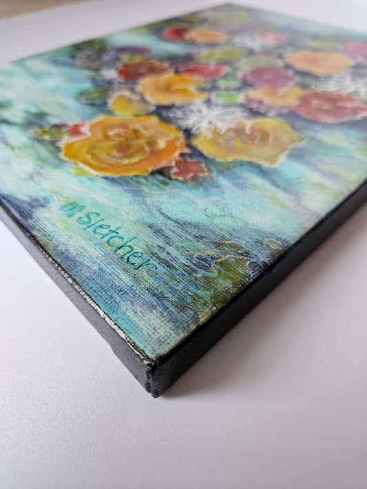 Joyful Surprise ode to the reef collection michele sletcher art abstract artwork bright corals