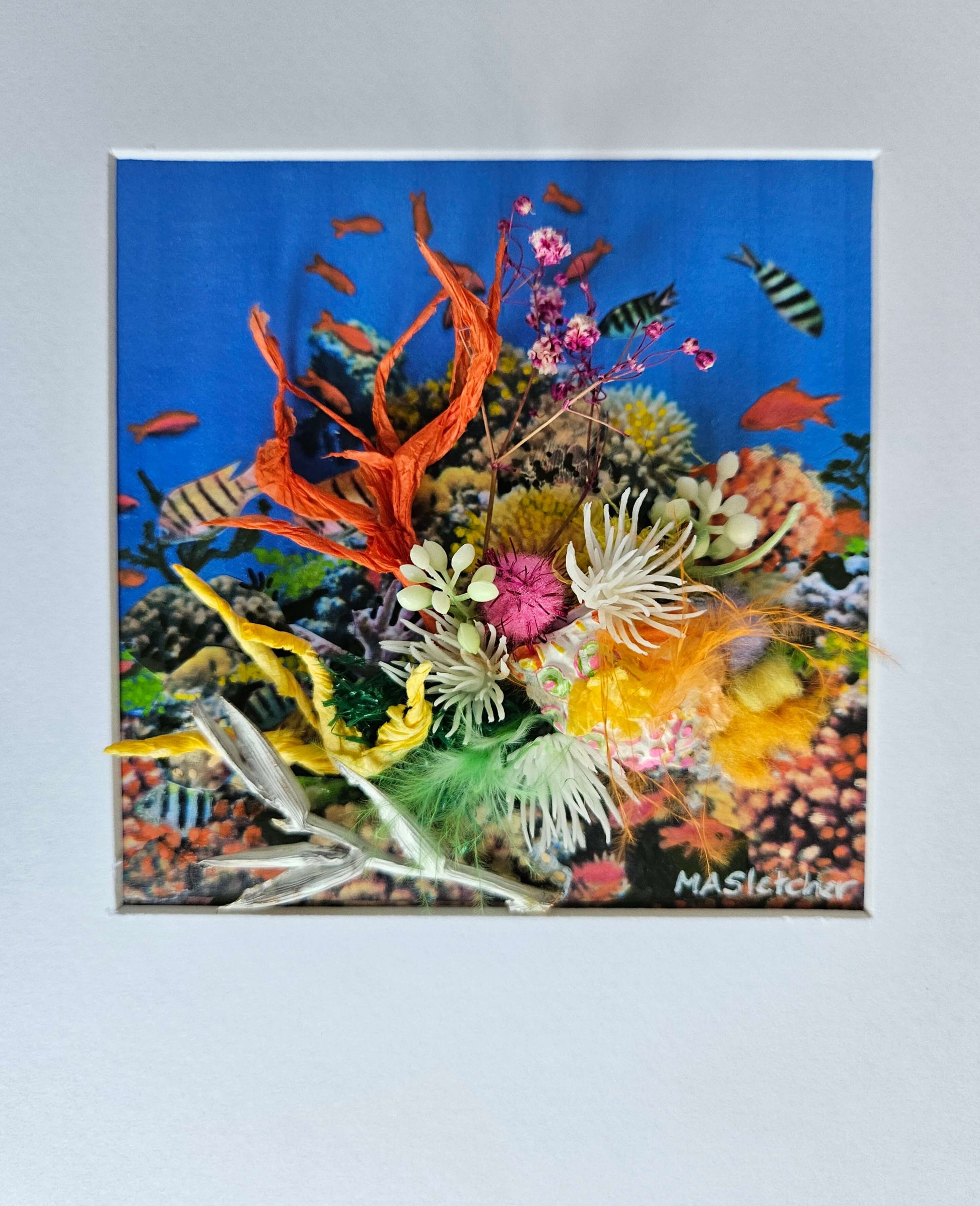 Flourish Lost and found collection Michele Sletcher Art Australian mixed media artworks abstract coral reef
