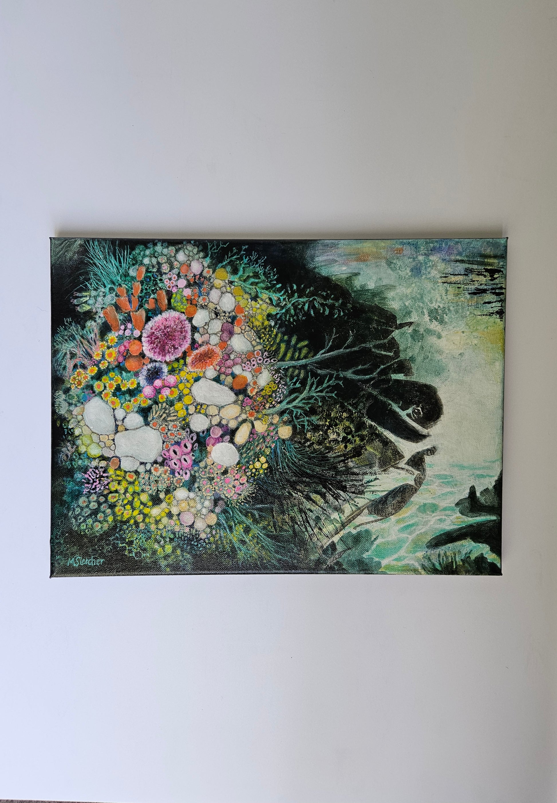 Ghost Ode to the Reef Collection Michele Sletcher Art Abstract Coral Reef Artist